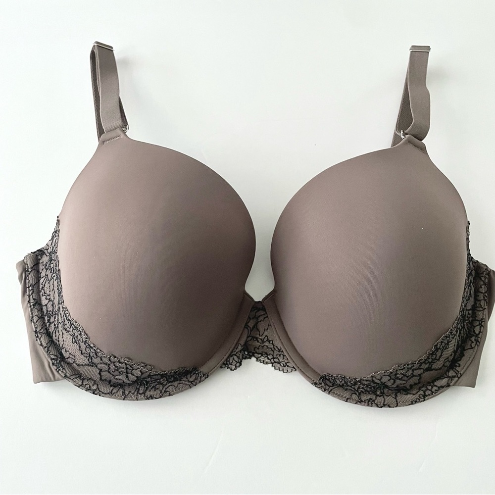 Soma “Memorable” Full Coverage Lace Trim Underwire T-shirt Bra.   Taupe  36D
